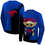 custom smu mustangs baby yoda blue black hoodie best selling