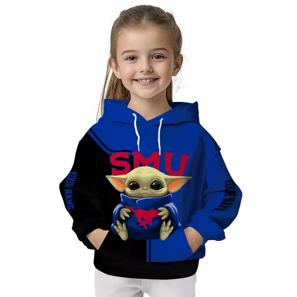 custom smu mustangs baby yoda blue black hoodie top rated custom smu mustangs baby yoda blue black hoodie top rated