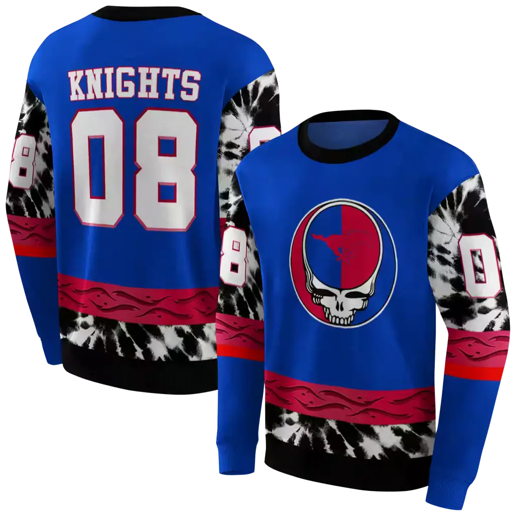 custom smu mustangs grateful vibes blue hoodie premium grade custom smu mustangs grateful vibes blue hoodie premium grade