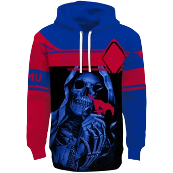 custom smu mustangs grim reaper blue black hoodie best selling
