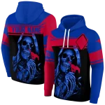 custom smu mustangs grim reaper blue black hoodie best selling