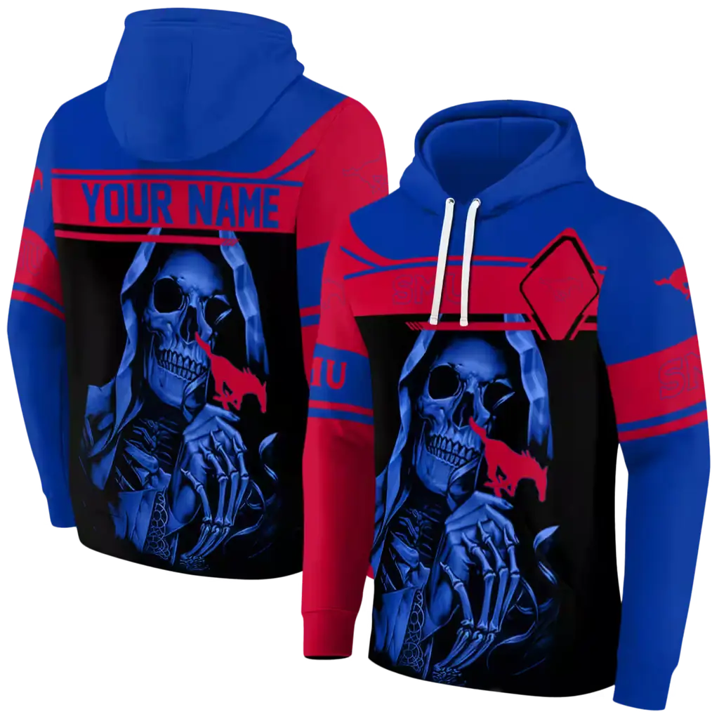 custom smu mustangs grim reaper blue black hoodie fashion forward custom smu mustangs grim reaper blue black hoodie fashion forward