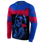 custom smu mustangs grim reaper blue black hoodie best selling