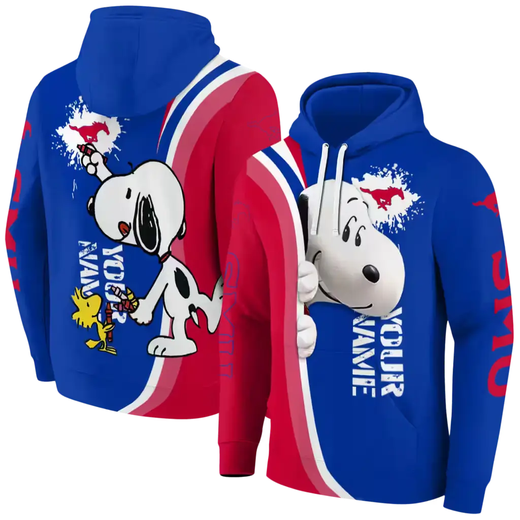 custom smu mustangs peeking snoopy blue hoodie fashion forward custom smu mustangs peeking snoopy blue hoodie fashion forward
