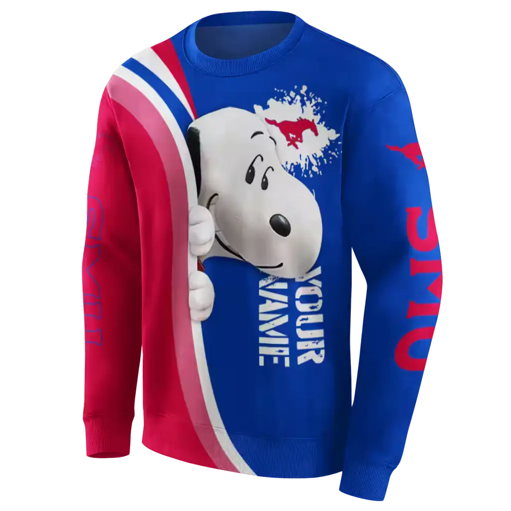 custom smu mustangs peeking snoopy blue hoodie new arrival custom smu mustangs peeking snoopy blue hoodie new arrival