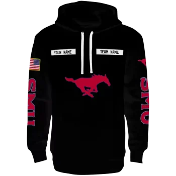 custom smu mustangs punisher skull black hoodie best selling