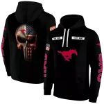 custom smu mustangs punisher skull black hoodie best selling