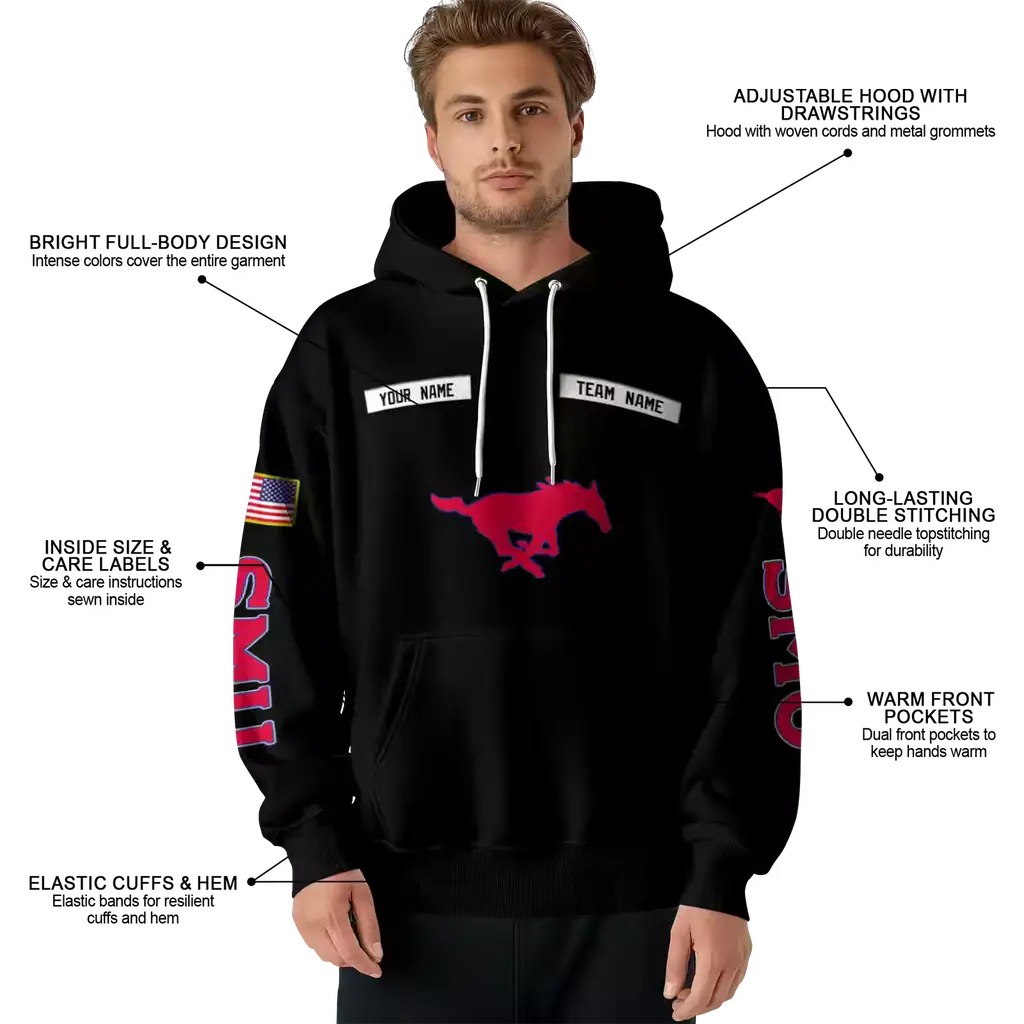 custom smu mustangs punisher skull black hoodie latest model custom smu mustangs punisher skull black hoodie latest model