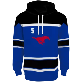custom smu mustangs striped pattern blue hoodie best selling