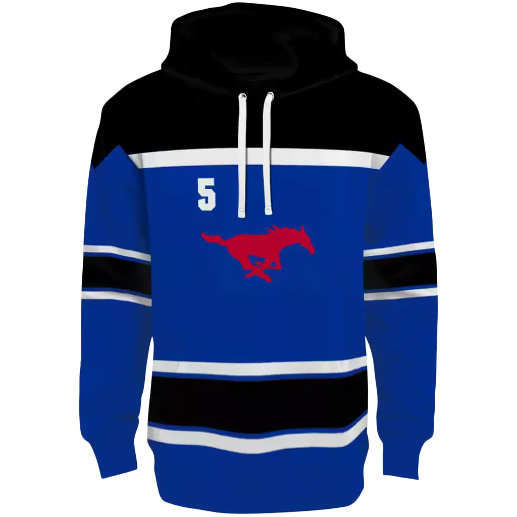 custom smu mustangs striped pattern blue hoodie best selling custom smu mustangs striped pattern blue hoodie best selling