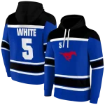 custom smu mustangs striped pattern blue hoodie best selling