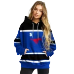 custom smu mustangs striped pattern blue hoodie best selling