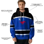 custom smu mustangs striped pattern blue hoodie best selling