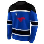 custom smu mustangs striped pattern blue hoodie best selling