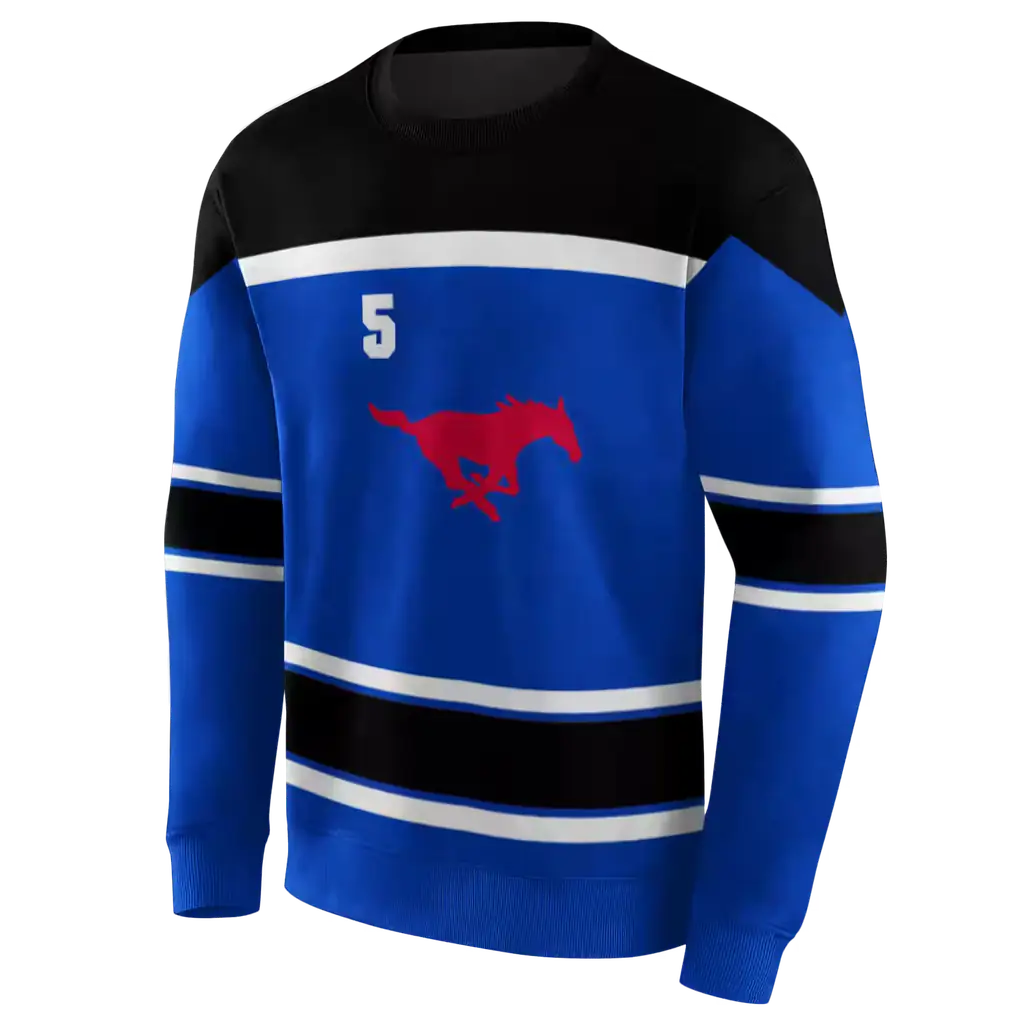 custom smu mustangs striped pattern blue hoodie new arrival custom smu mustangs striped pattern blue hoodie new arrival