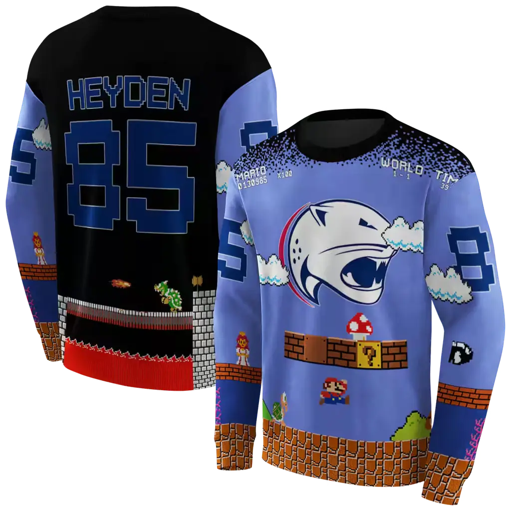 custom south alabama jaguars mario blue black hoodie premium grade custom south alabama jaguars mario blue black hoodie premium grade