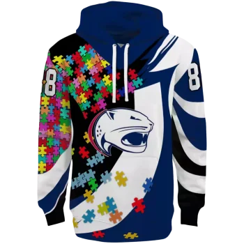 custom south alabama jaguars puzzle pieces blue hoodie best selling