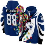 custom south alabama jaguars puzzle pieces blue hoodie best selling