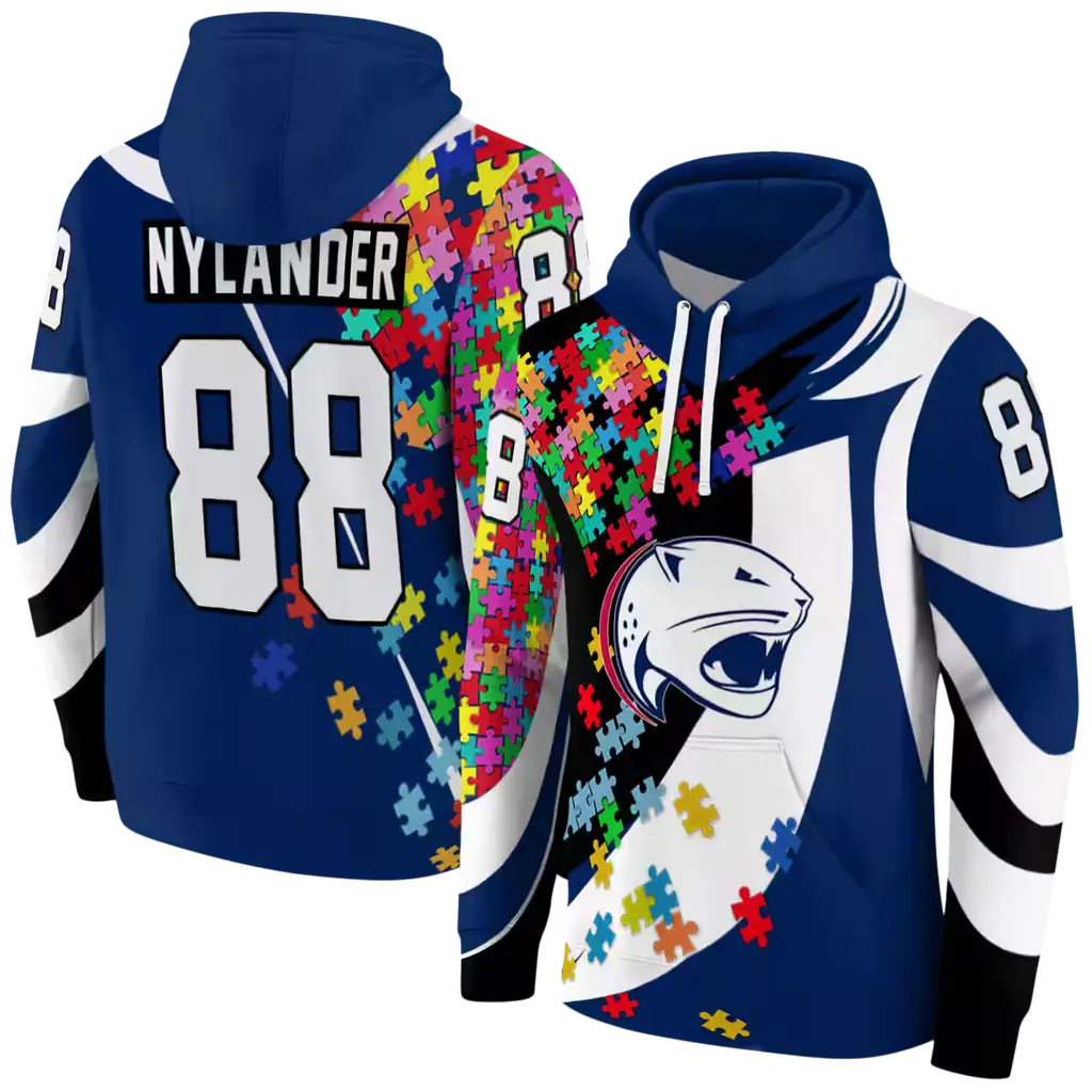 custom south alabama jaguars puzzle pieces blue hoodie fashion forward custom south alabama jaguars puzzle pieces blue hoodie fashion forward