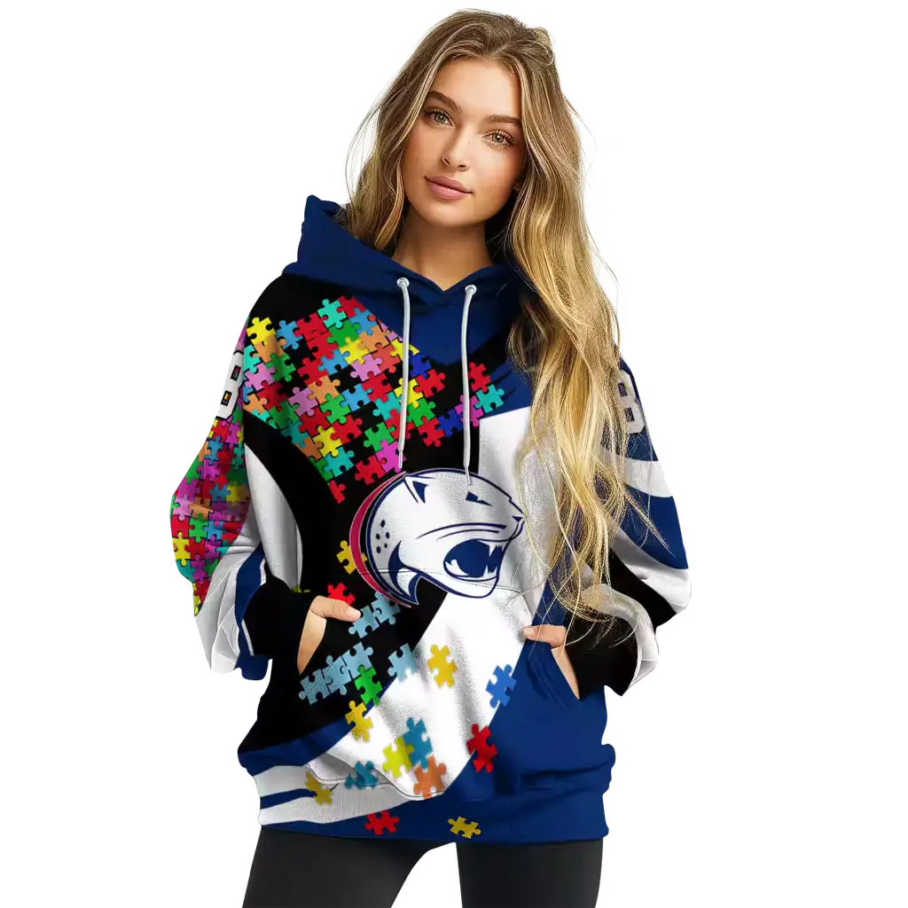 custom south alabama jaguars puzzle pieces blue hoodie high quality custom south alabama jaguars puzzle pieces blue hoodie high quality