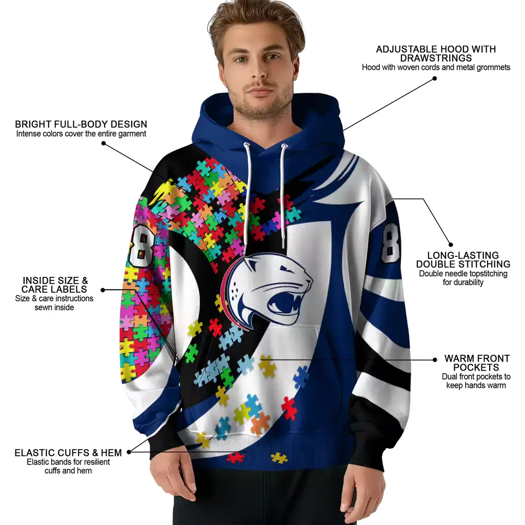 custom south alabama jaguars puzzle pieces blue hoodie latest model custom south alabama jaguars puzzle pieces blue hoodie latest model