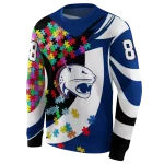 custom south alabama jaguars puzzle pieces blue hoodie best selling