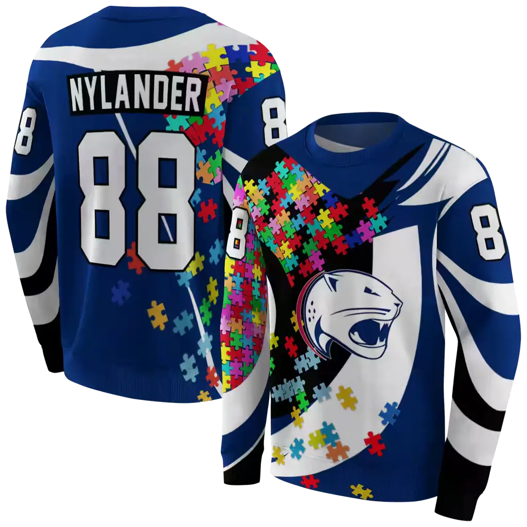 custom south alabama jaguars puzzle pieces blue hoodie premium grade custom south alabama jaguars puzzle pieces blue hoodie premium grade