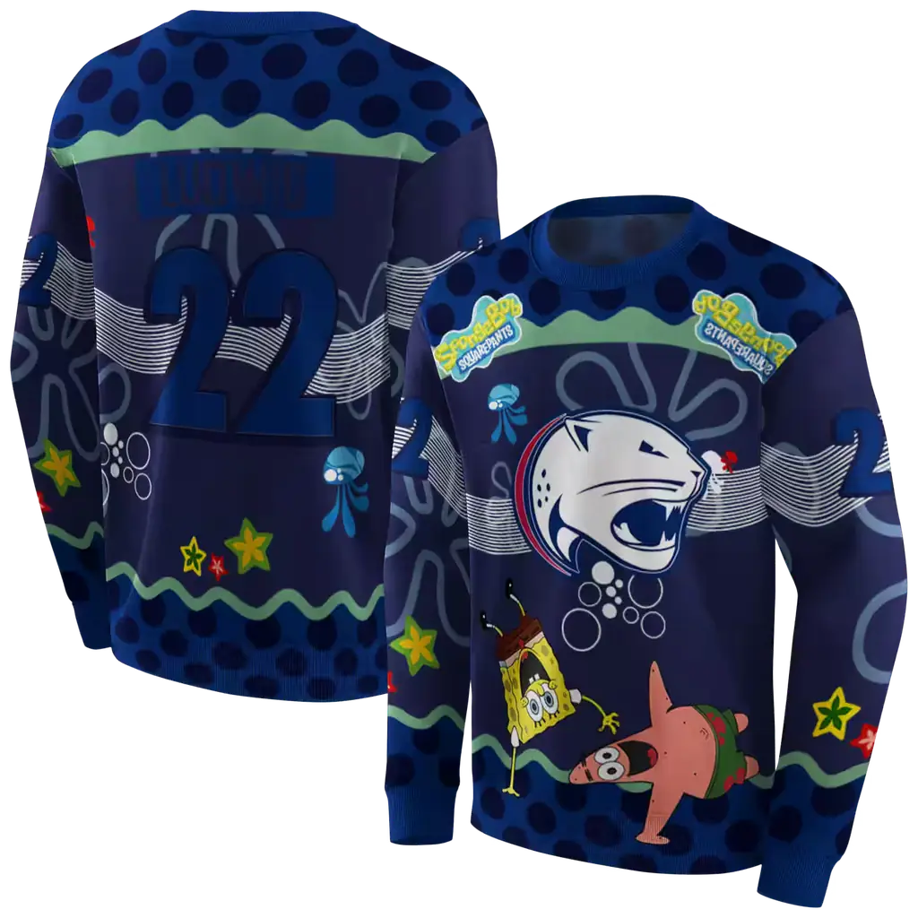 custom south alabama jaguars spongebob patrick star blue navy hoodie premium grade custom south alabama jaguars spongebob patrick star blue navy hoodie premium grade