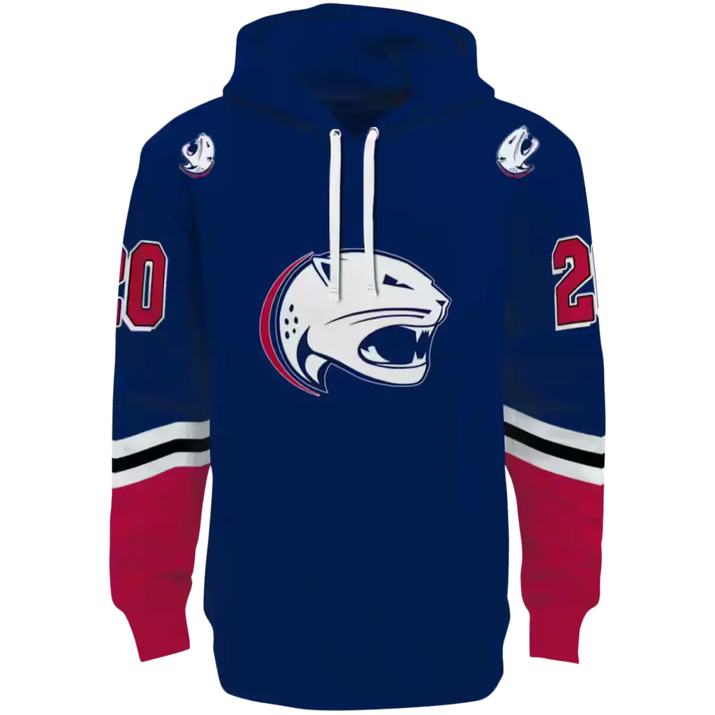 custom south alabama jaguars striped sleeves blue hoodie best selling custom south alabama jaguars striped sleeves blue hoodie best selling