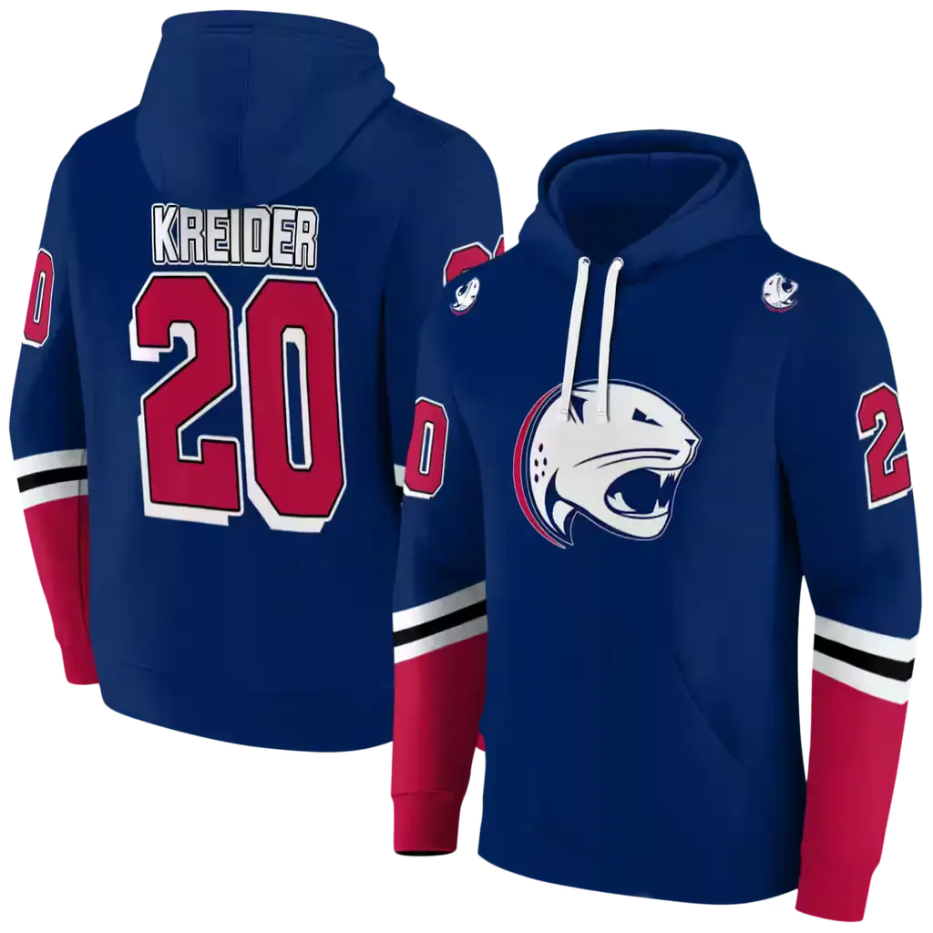 custom south alabama jaguars striped sleeves blue hoodie fashion forward custom south alabama jaguars striped sleeves blue hoodie fashion forward