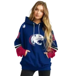 custom south alabama jaguars striped sleeves blue hoodie best selling