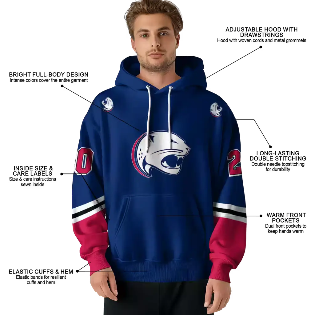 custom south alabama jaguars striped sleeves blue hoodie latest model custom south alabama jaguars striped sleeves blue hoodie latest model
