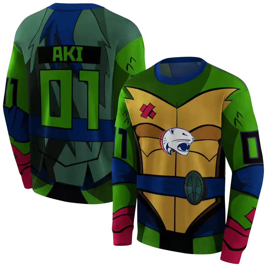 custom south alabama jaguars superhero armor blue green hoodie premium grade custom south alabama jaguars superhero armor blue green hoodie premium grade