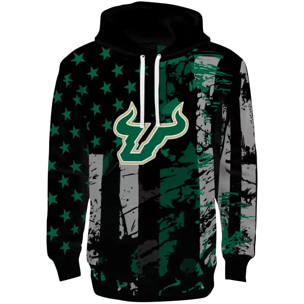 custom south florida bulls distressed flag green black hoodie best selling custom south florida bulls distressed flag green black hoodie best selling
