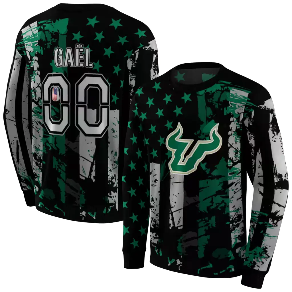 custom south florida bulls distressed flag green black hoodie premium grade custom south florida bulls distressed flag green black hoodie premium grade