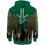 custom south florida bulls flame design green hoodie best selling