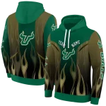 custom south florida bulls flame design green hoodie best selling