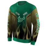 custom south florida bulls flame design green hoodie best selling