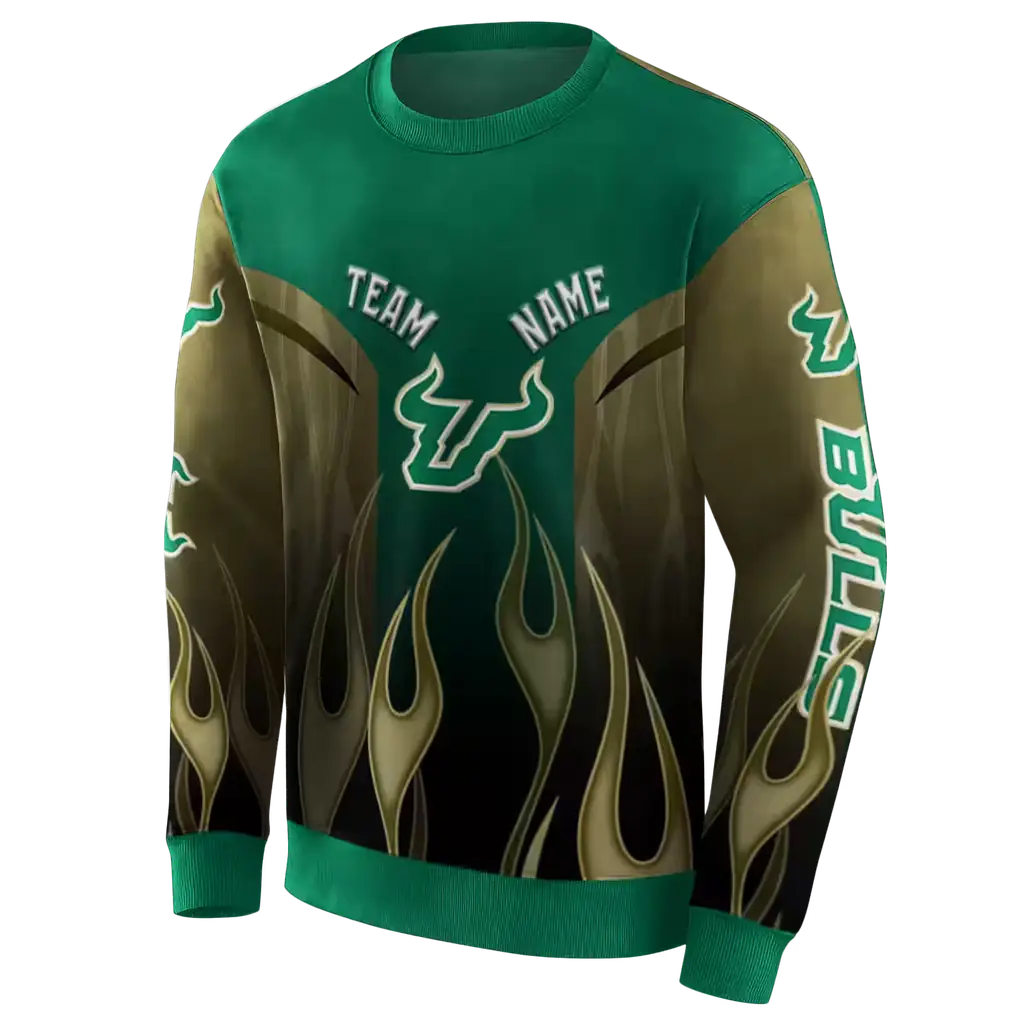 custom south florida bulls flame design green hoodie new arrival custom south florida bulls flame design green hoodie new arrival