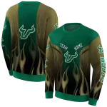 custom south florida bulls flame design green hoodie best selling