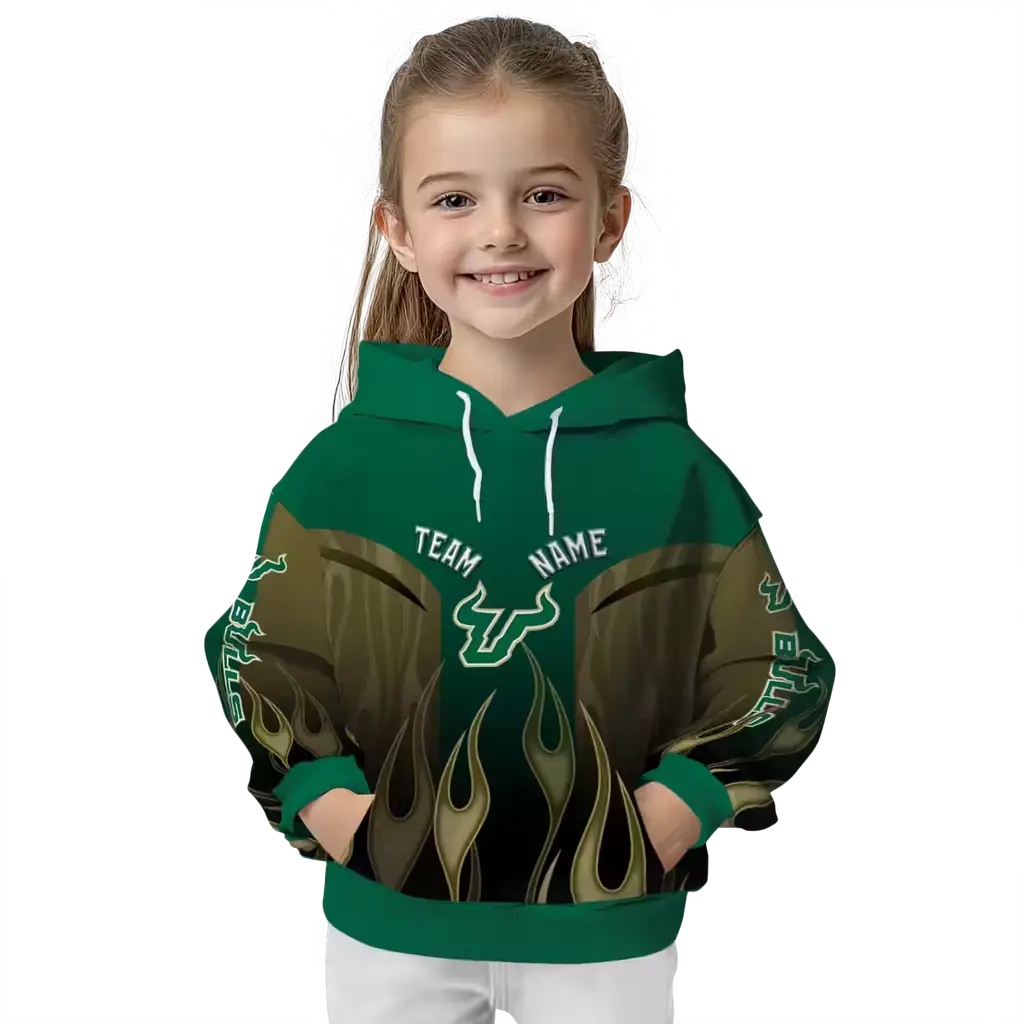 custom south florida bulls flame design green hoodie top rated custom south florida bulls flame design green hoodie top rated