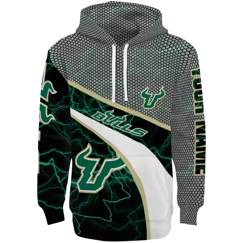 custom south florida bulls hexagonal mesh green black gray hoodie best selling custom south florida bulls hexagonal mesh green black gray hoodie best selling