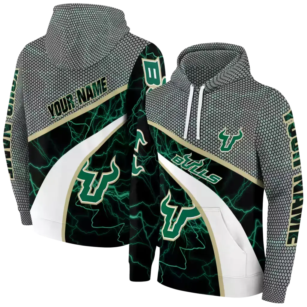 custom south florida bulls hexagonal mesh green black gray hoodie fashion forward custom south florida bulls hexagonal mesh green black gray hoodie fashion forward