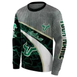 custom south florida bulls hexagonal mesh green black gray hoodie best selling