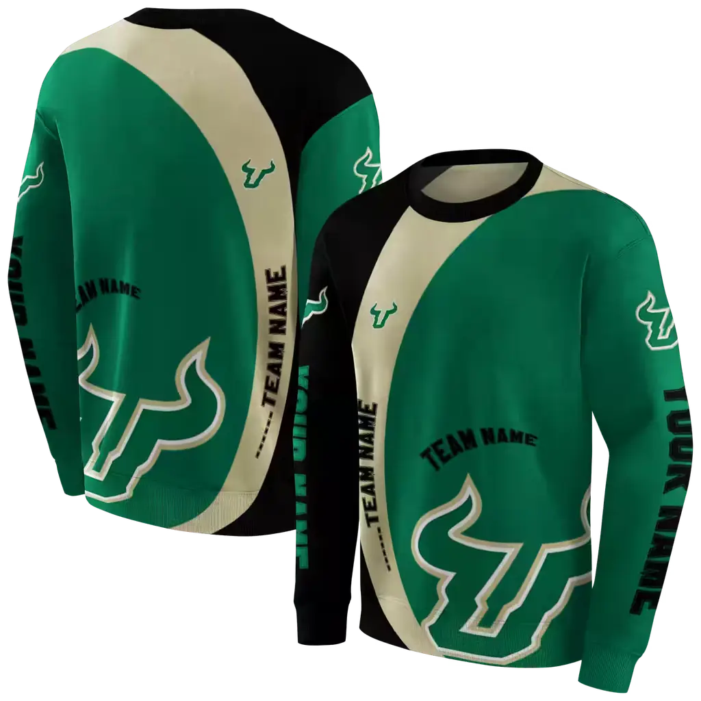 custom south florida bulls minimalist design green black hoodie premium grade custom south florida bulls minimalist design green black hoodie premium grade
