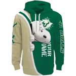 custom south florida bulls peeking snoopy green hoodie best selling
