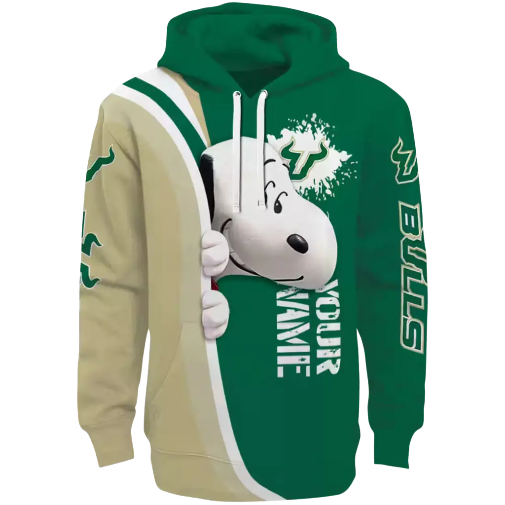custom south florida bulls peeking snoopy green hoodie best selling custom south florida bulls peeking snoopy green hoodie best selling