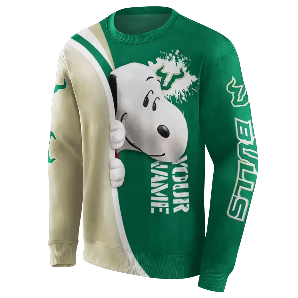 custom south florida bulls peeking snoopy green hoodie new arrival custom south florida bulls peeking snoopy green hoodie new arrival