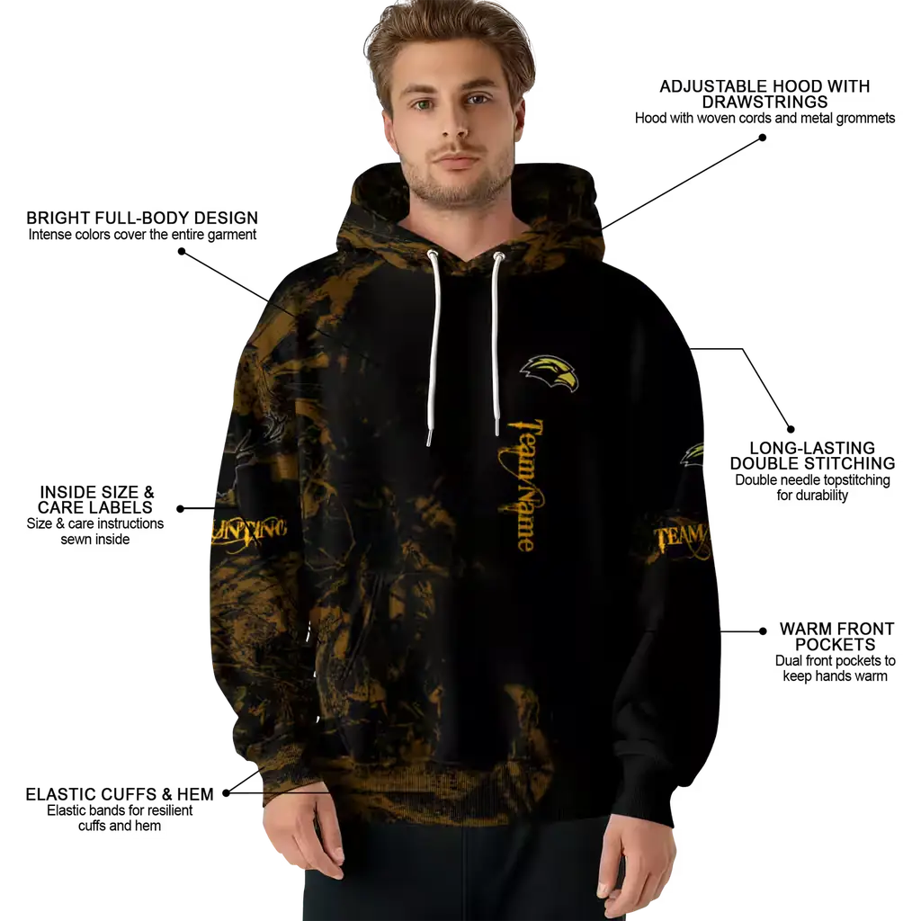 custom southern miss golden eagles deer silhouette black hoodie latest model custom southern miss golden eagles deer silhouette black hoodie latest model