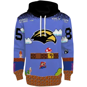custom southern miss golden eagles mario blue black hoodie best selling